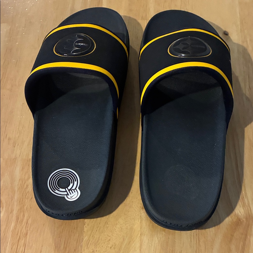 Pittsburgh Steelers Nike Black Slides